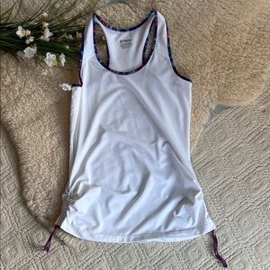 Prince White Athletic Racerback Tank with Purple Trim